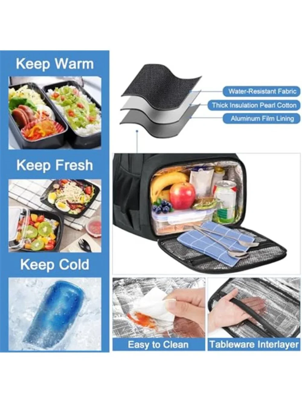 Insulated Lunch Backpack 18 Laptop Travel Cooler Bag TSA Carry On Work Pack